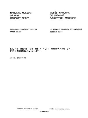 cover image of Eight Inuit Myths / Inuit unipkaaqtuat pingasuniarvinilit